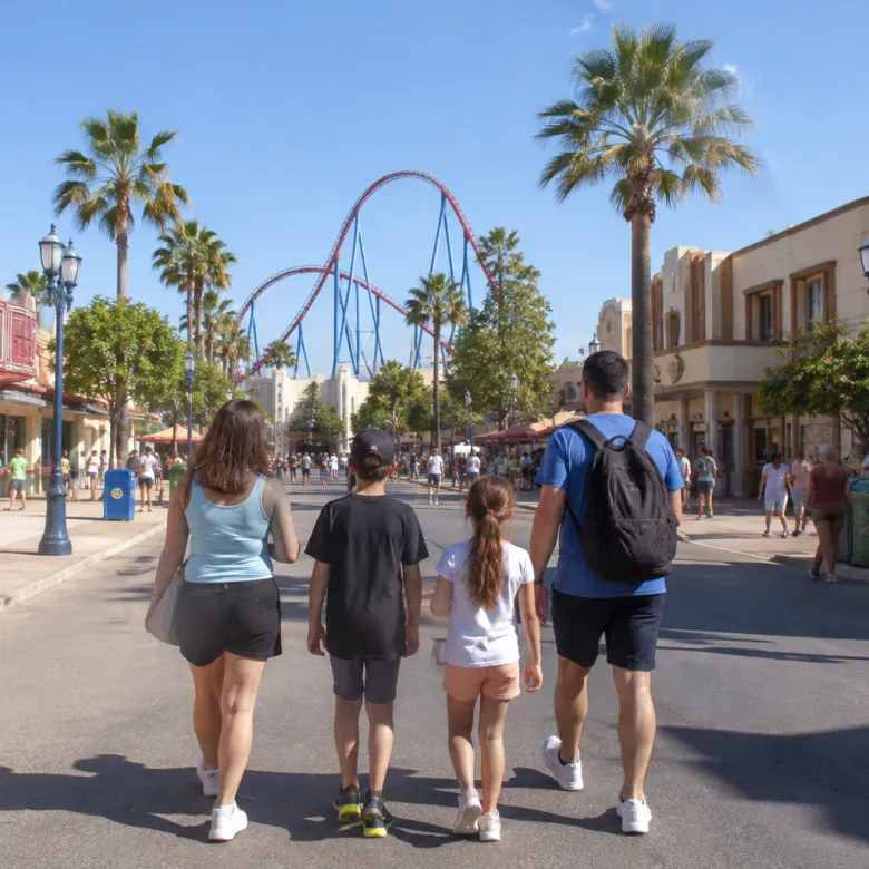 Familia en parque temático