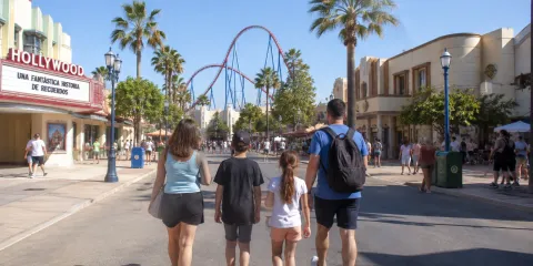 Familia en parque temático